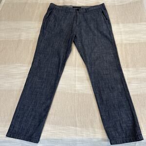 Tommy Hilfiger Men's Navy Blue Chambray Pants Size 36x34 ( Actual 36.5" x 31 )